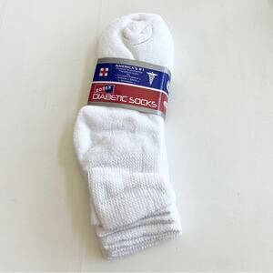New RODEX 3-Pack Diabetic Quarter Socks SIZE 9-11 (Shoe Size 4-10) Unisex White